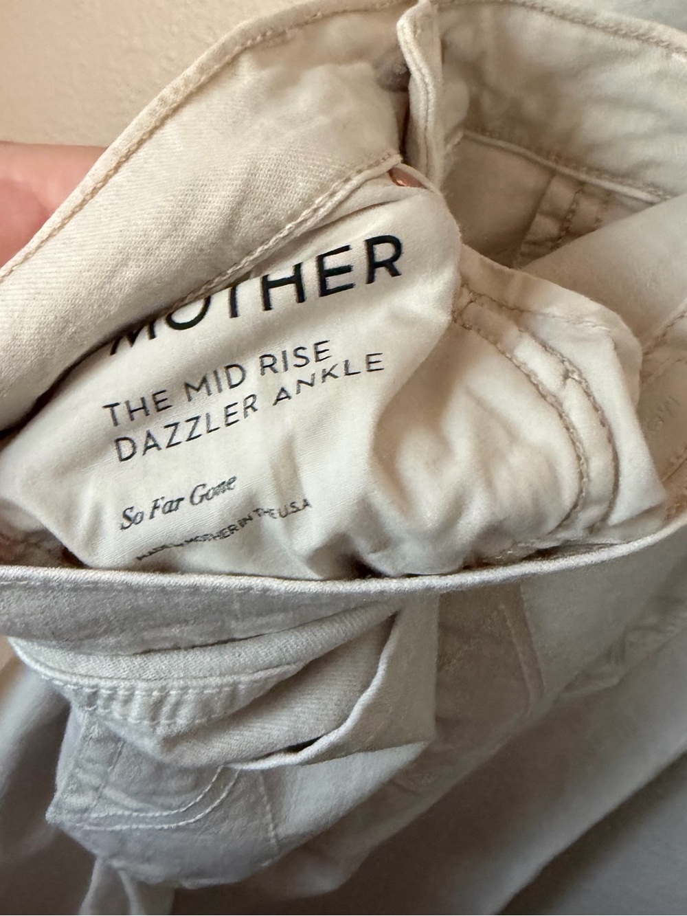 MOTHER Denim Mid Rise Dazzler Ankle Slim Straight Jeans Ivory Size 24 - Picture 6 of 7